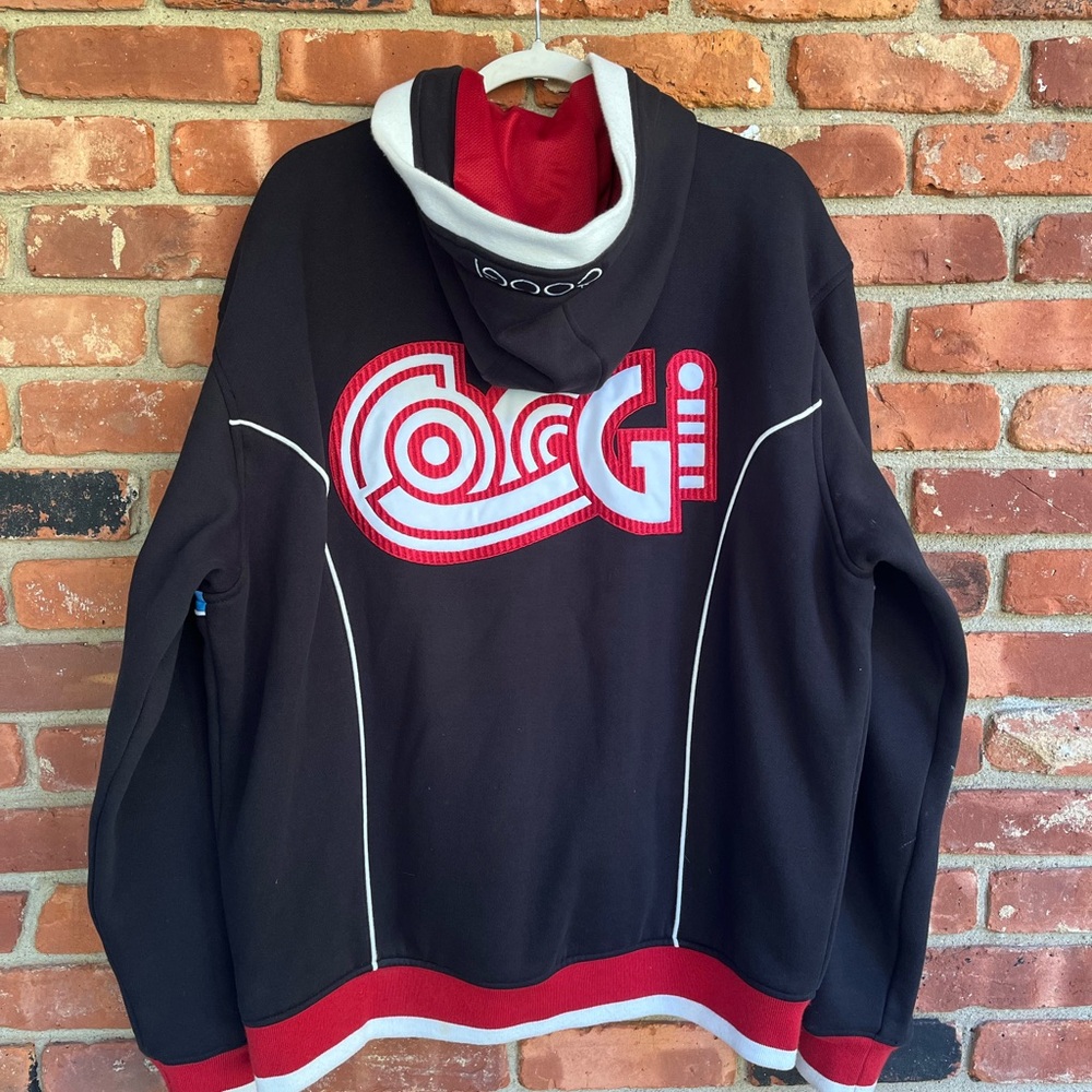 COOGI Black Zip Up Hoodie with Multicolor Patch - Picture 6 of 9